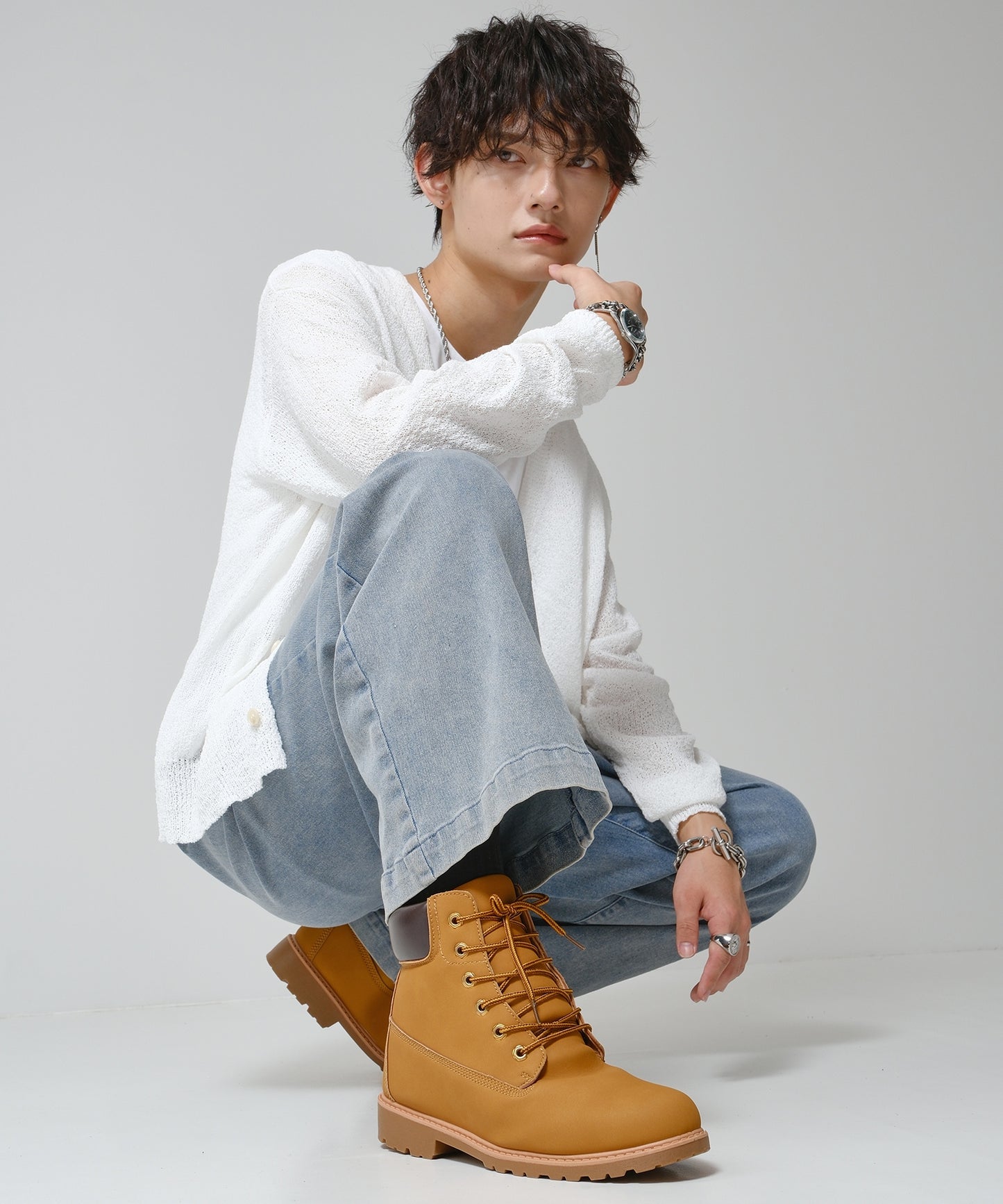 SUI-1998 身長 ７cm UP シークレットシューズ ワークブーツ 靴 メンズ j-kutu52-53