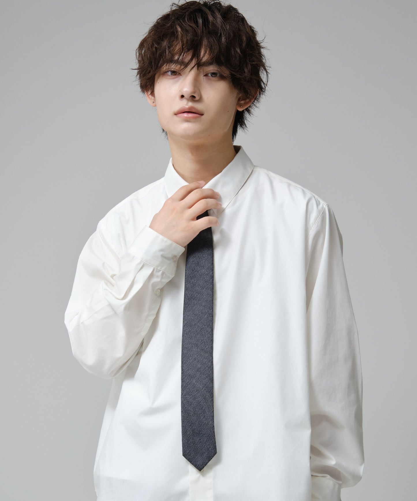 SUI-1998 ネクタイ 6cm グレー ダ－クグレー シンプル 二色糸 メンズ ネクタイ kkne1