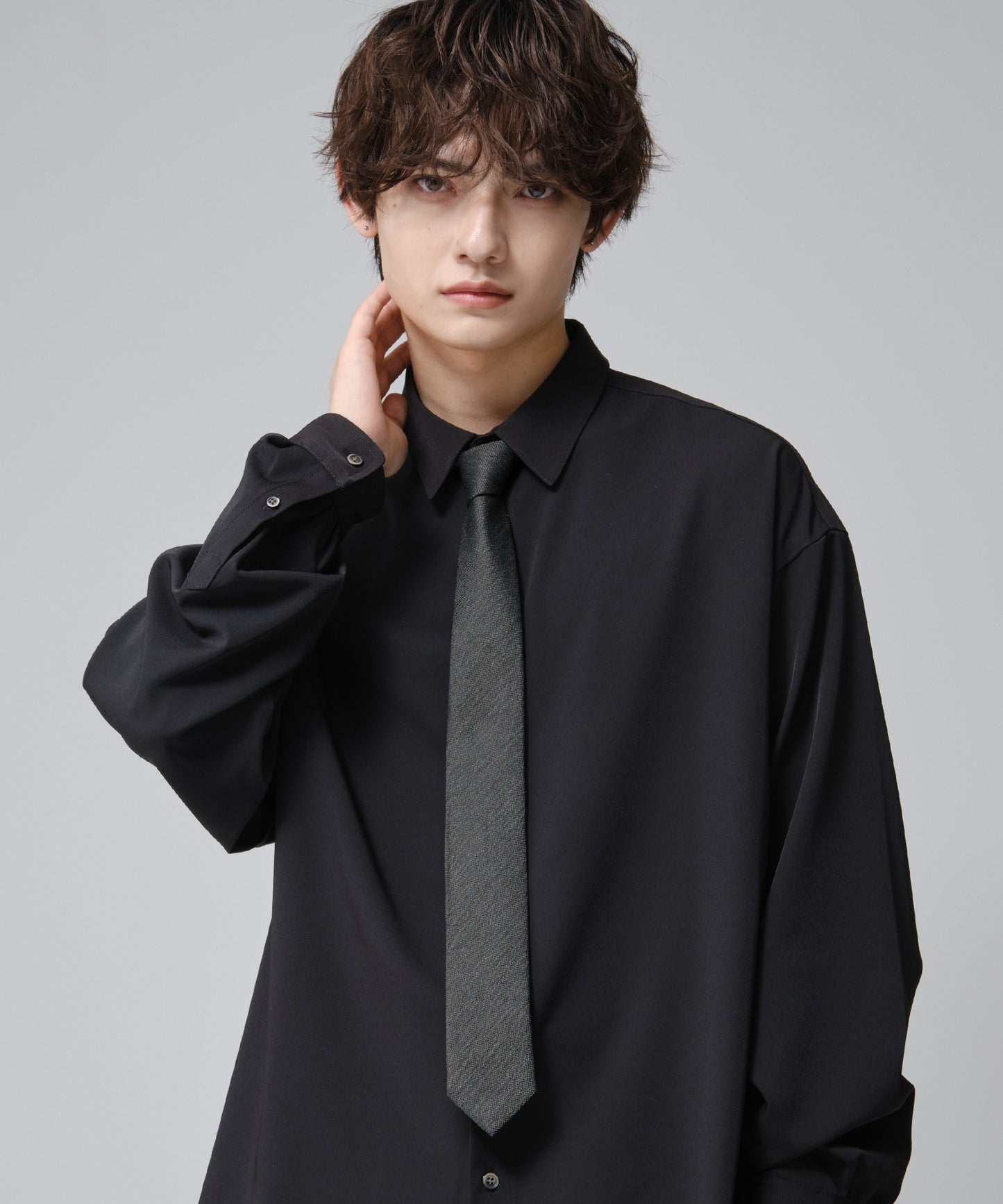 SUI-1998 ネクタイ 6cm グレー ダ－クグレー シンプル 二色糸 メンズ ネクタイ kkne1