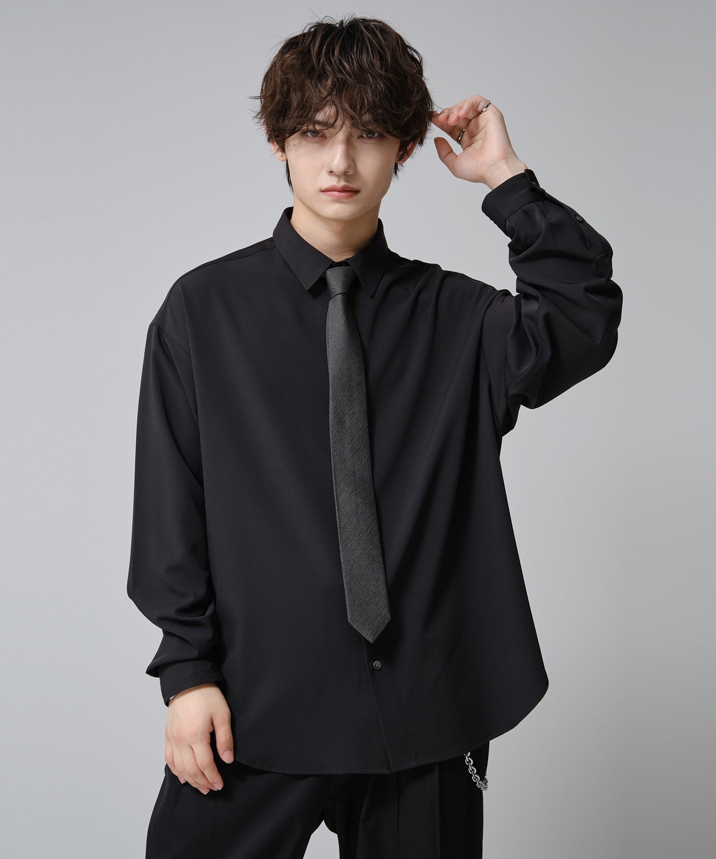 SUI-1998 ネクタイ 6cm グレー ダ－クグレー シンプル 二色糸 メンズ ネクタイ kkne1