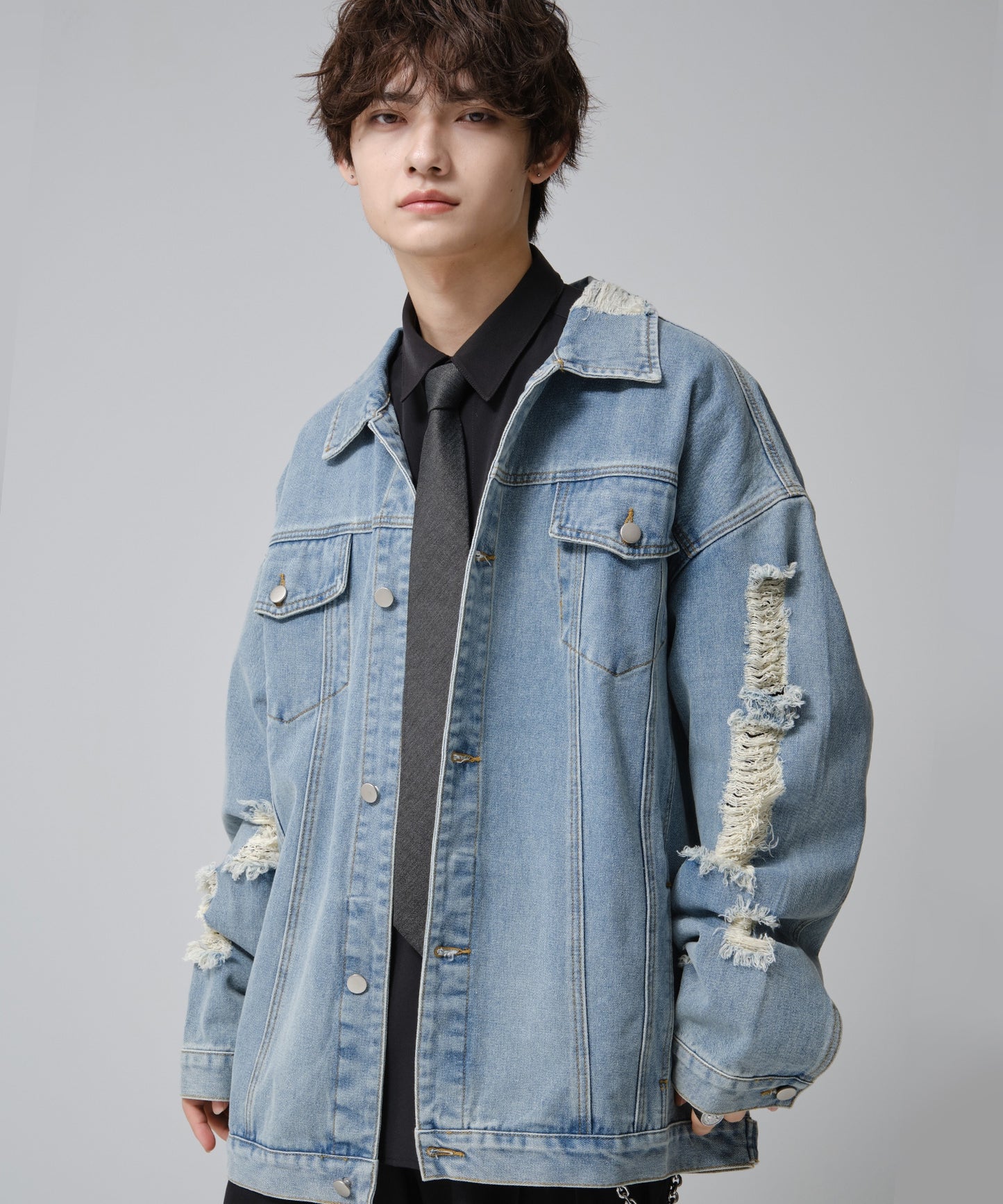 SUI-1998 ネクタイ 6cm グレー ダ－クグレー シンプル 二色糸 メンズ ネクタイ kkne1