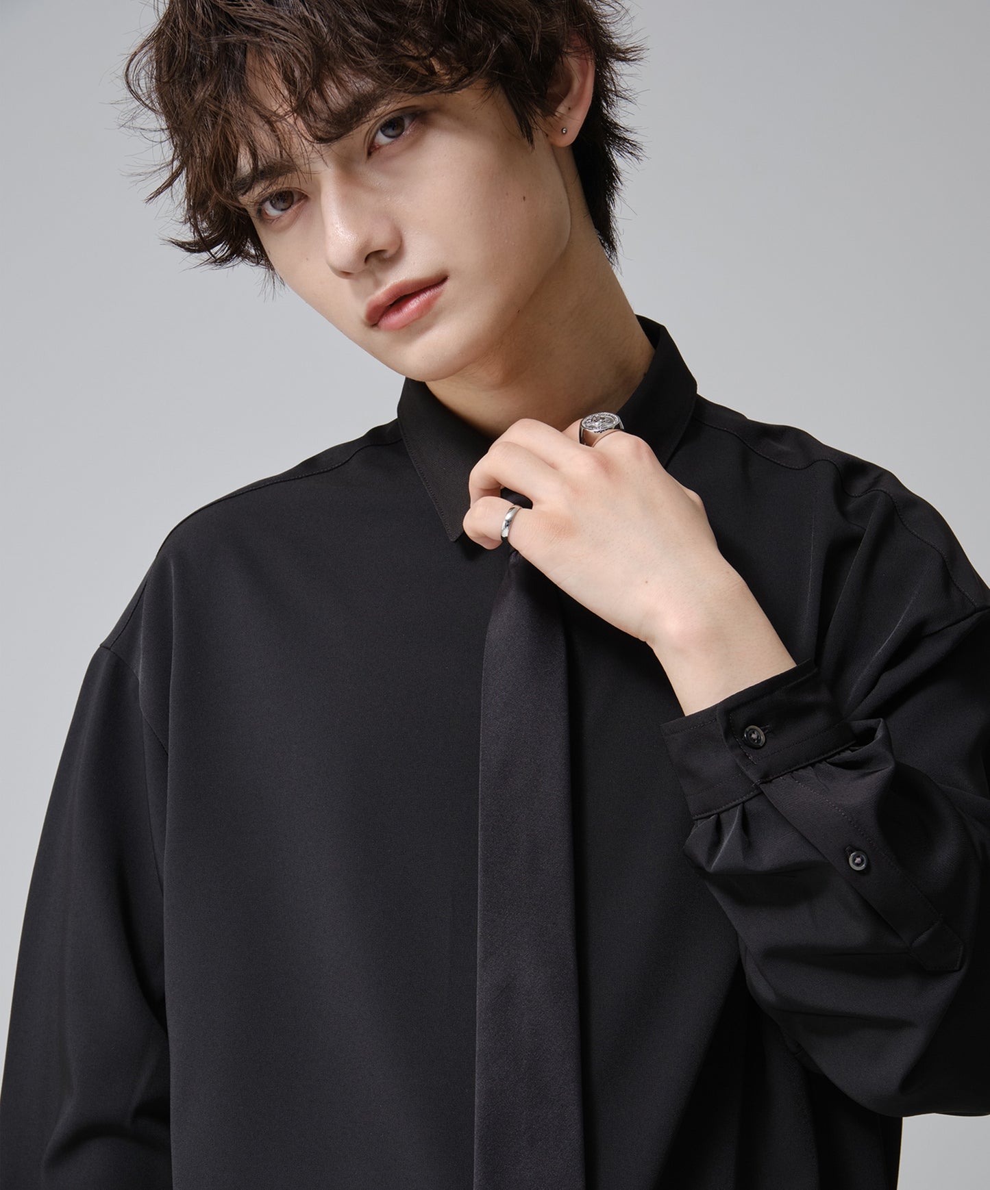 SUI-1998 ネクタイ 6cm マットブラック シンプル フォーマル メンズ ネクタイ kkne10