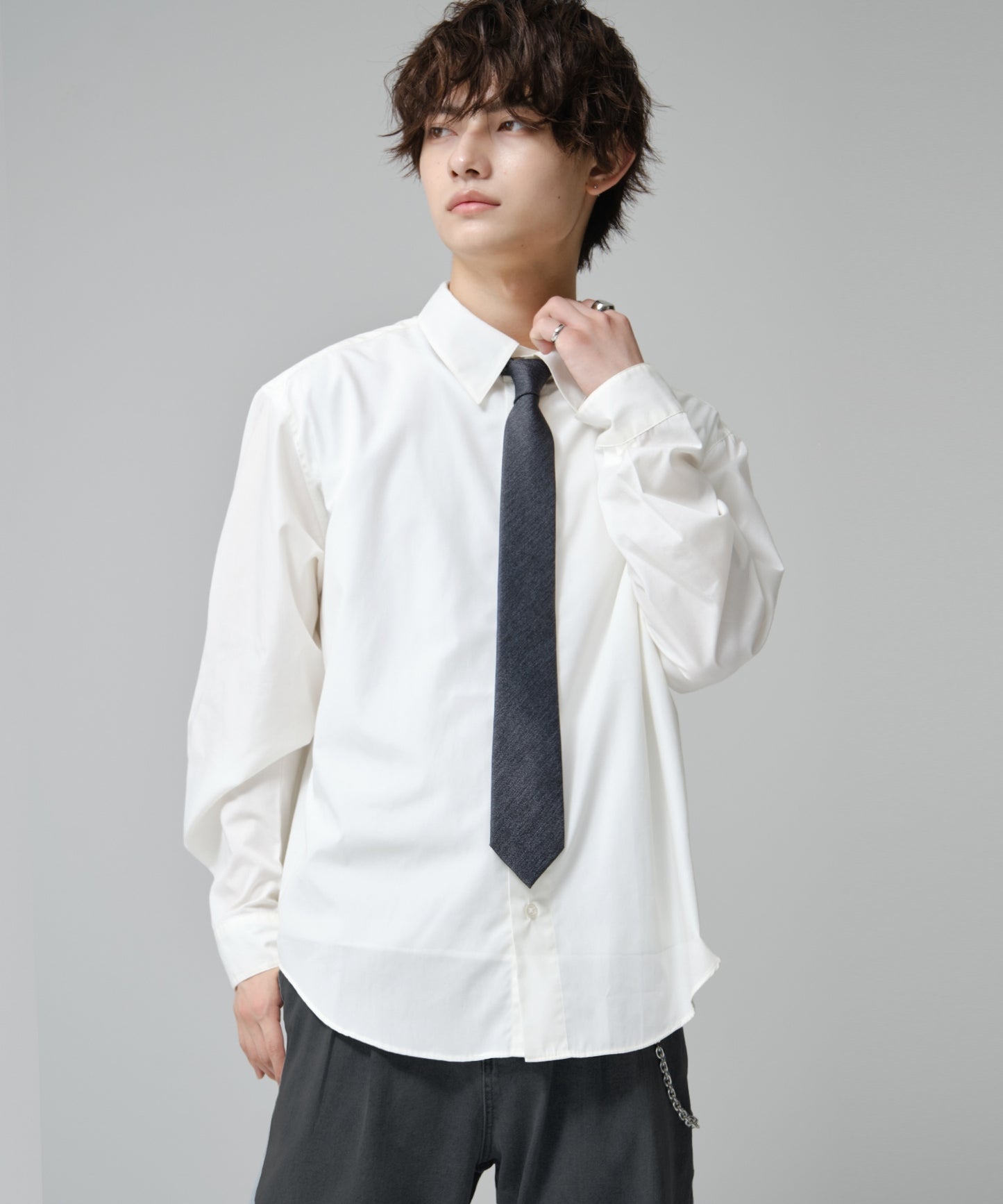 SUI-1998 ネクタイ 7cm グレー ダ－クグレー シンプル 二色糸 メンズ ネクタイ kkne11