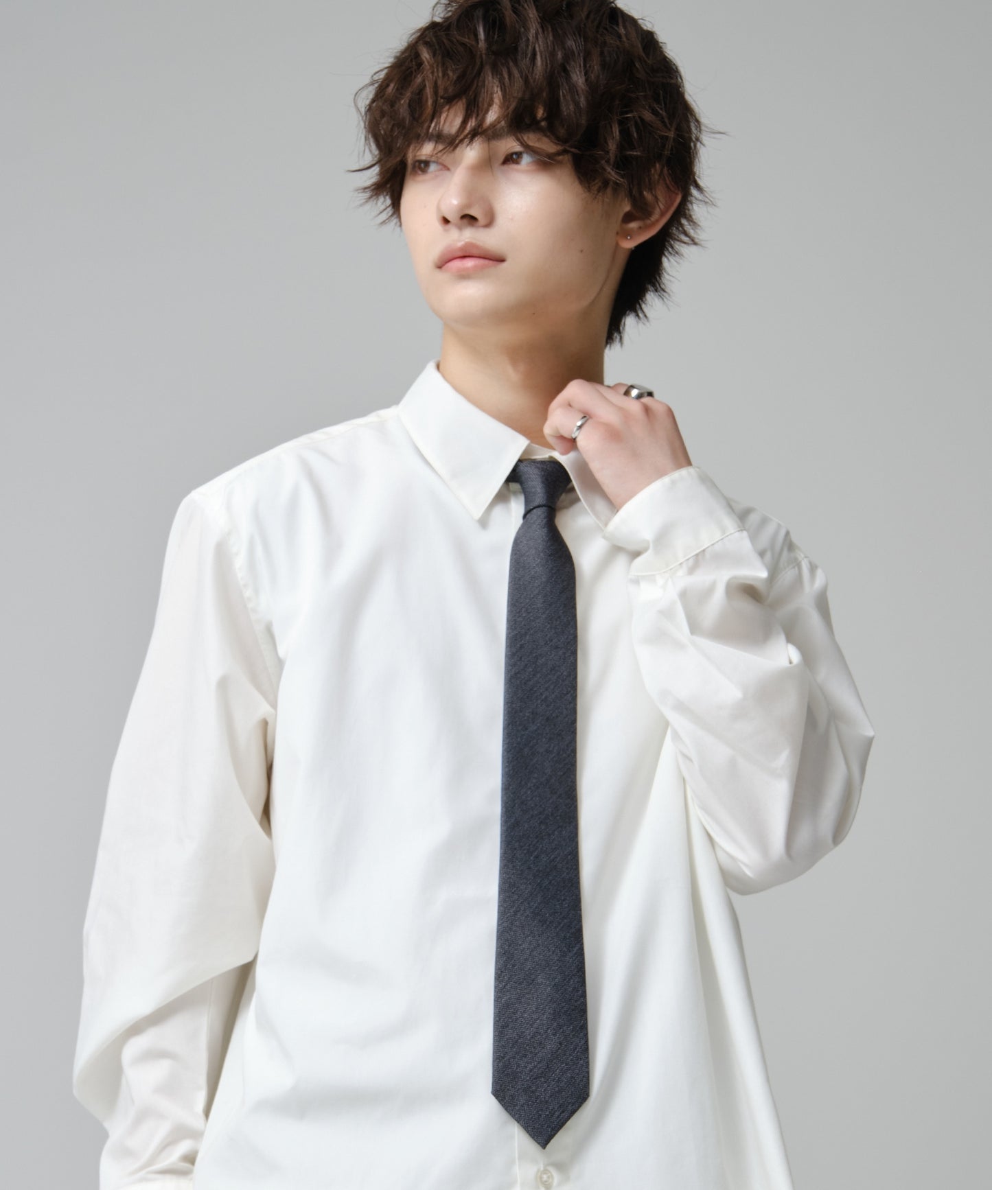 SUI-1998 ネクタイ 7cm グレー ダ－クグレー シンプル 二色糸 メンズ ネクタイ kkne11