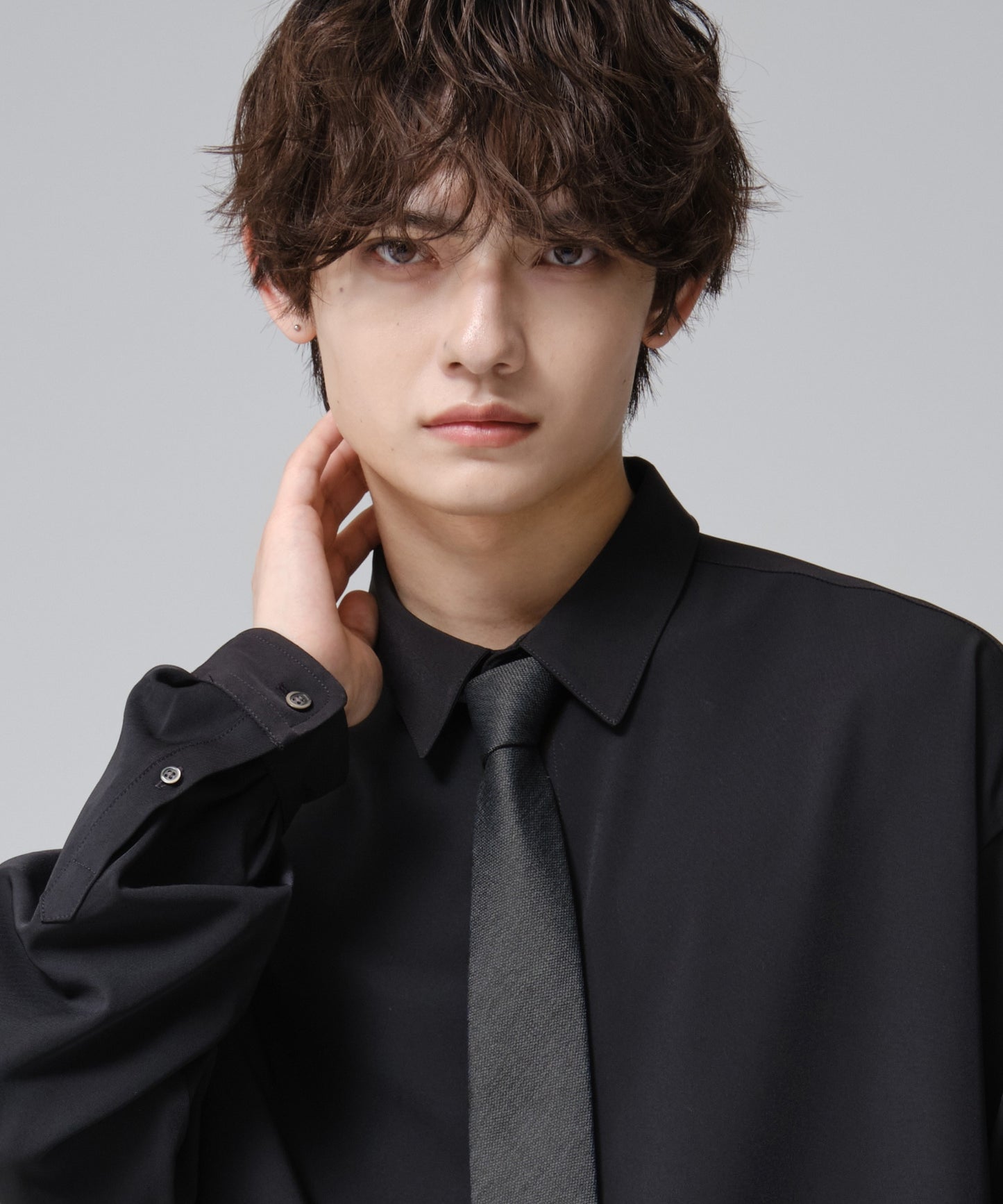 SUI-1998 ネクタイ 7cm グレー ダ－クグレー シンプル 二色糸 メンズ ネクタイ kkne11