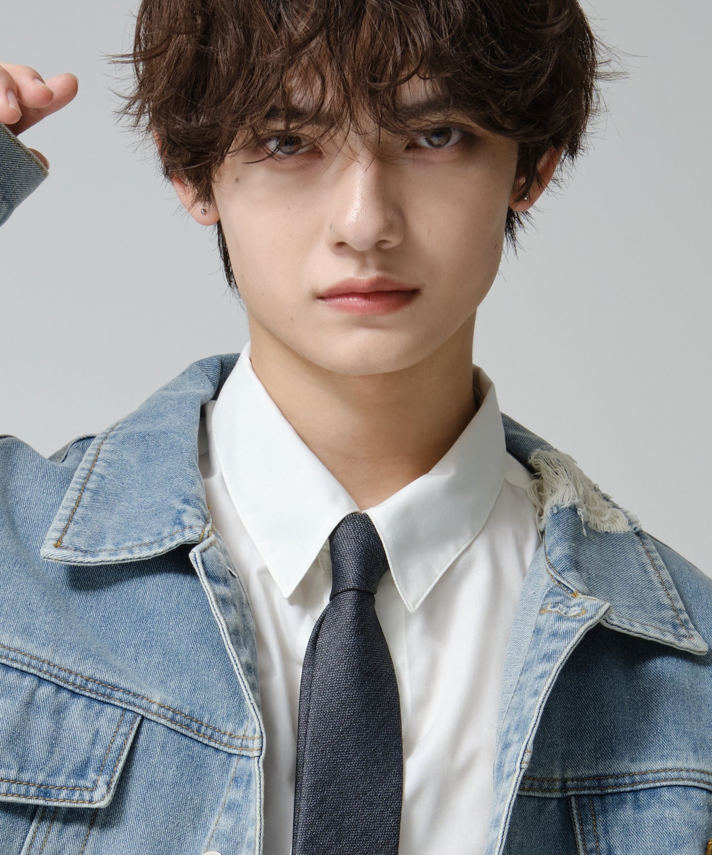 SUI-1998 ネクタイ 7cm グレー ダ－クグレー シンプル 二色糸 メンズ ネクタイ kkne11