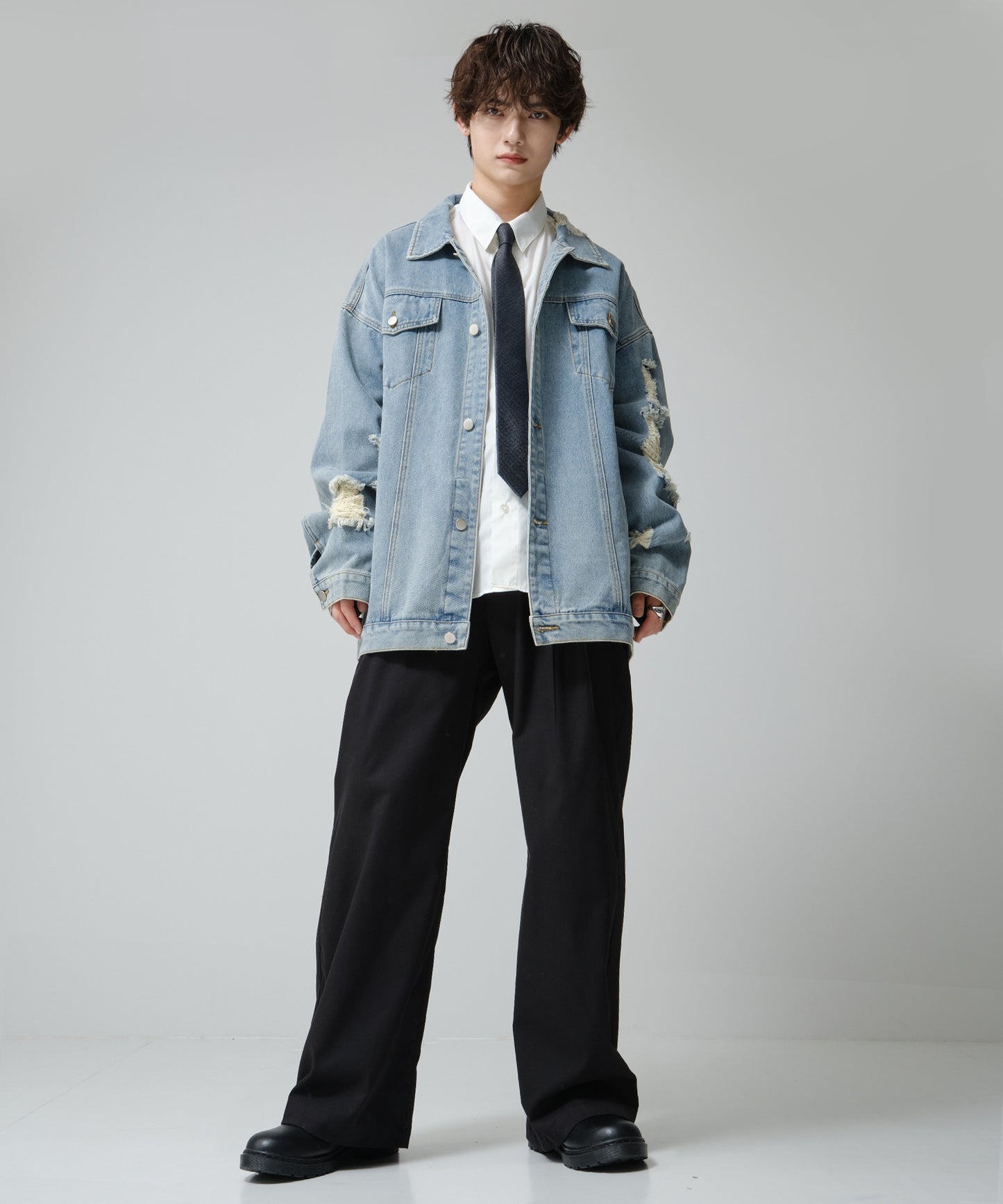 SUI-1998 ネクタイ 7cm グレー ダ－クグレー シンプル 二色糸 メンズ ネクタイ kkne11