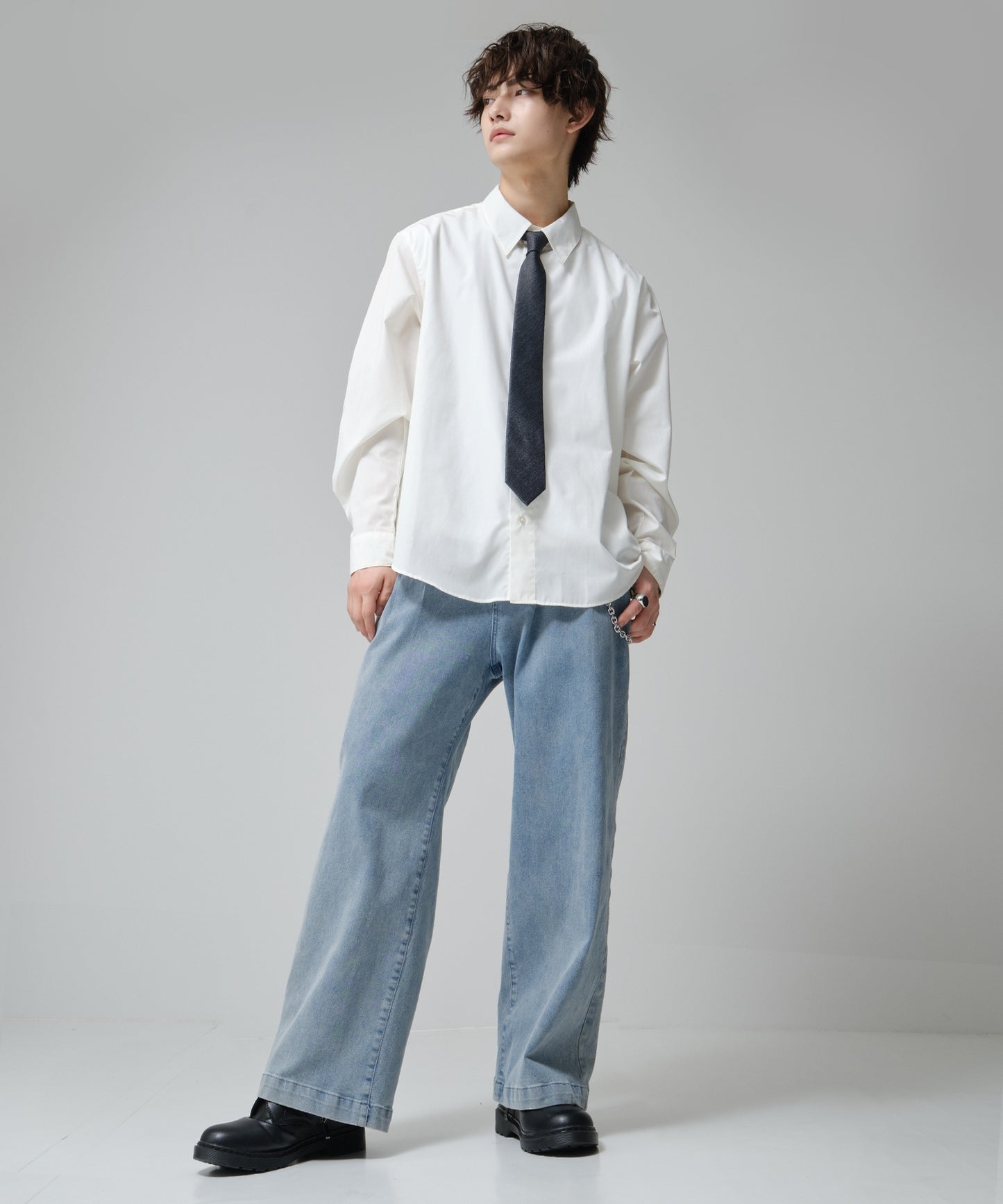 SUI-1998 ネクタイ 7cm グレー ダ－クグレー シンプル 二色糸 メンズ ネクタイ kkne11