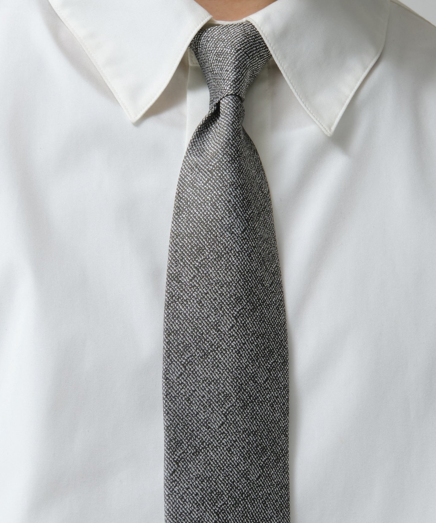 SUI-1998 ネクタイ 7cm シルバー ダークグレー シンプル 二色糸 メンズ ネクタイ kkne12