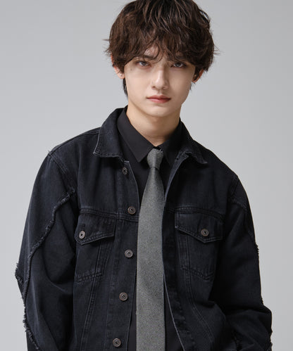 SUI-1998 ネクタイ 7cm シルバー ダークグレー シンプル 二色糸 メンズ ネクタイ kkne12