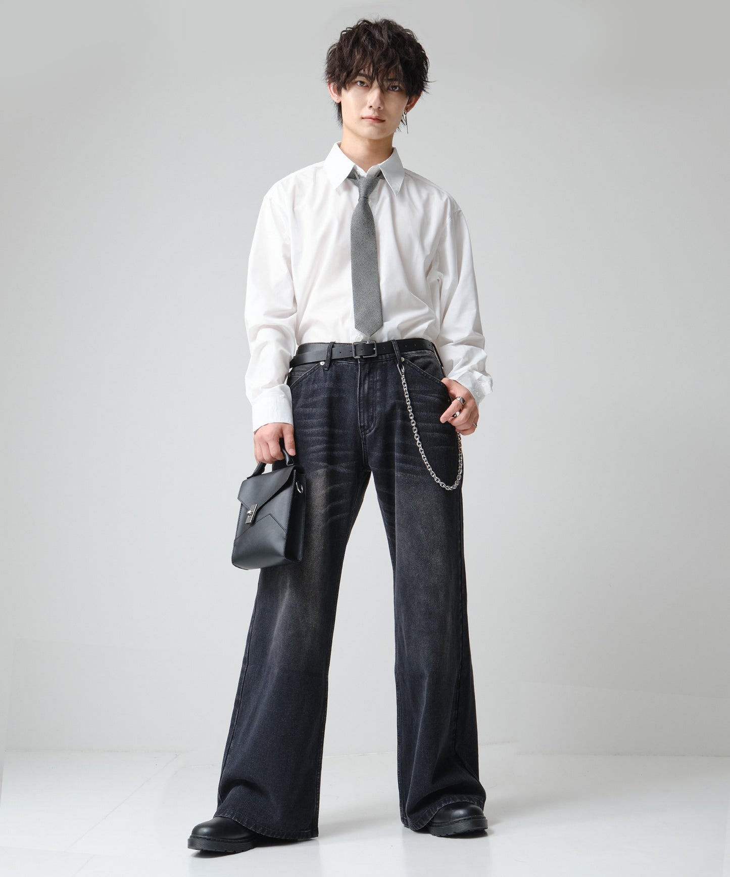 SUI-1998 ネクタイ 7cm シルバー ダークグレー シンプル 二色糸 メンズ ネクタイ kkne12