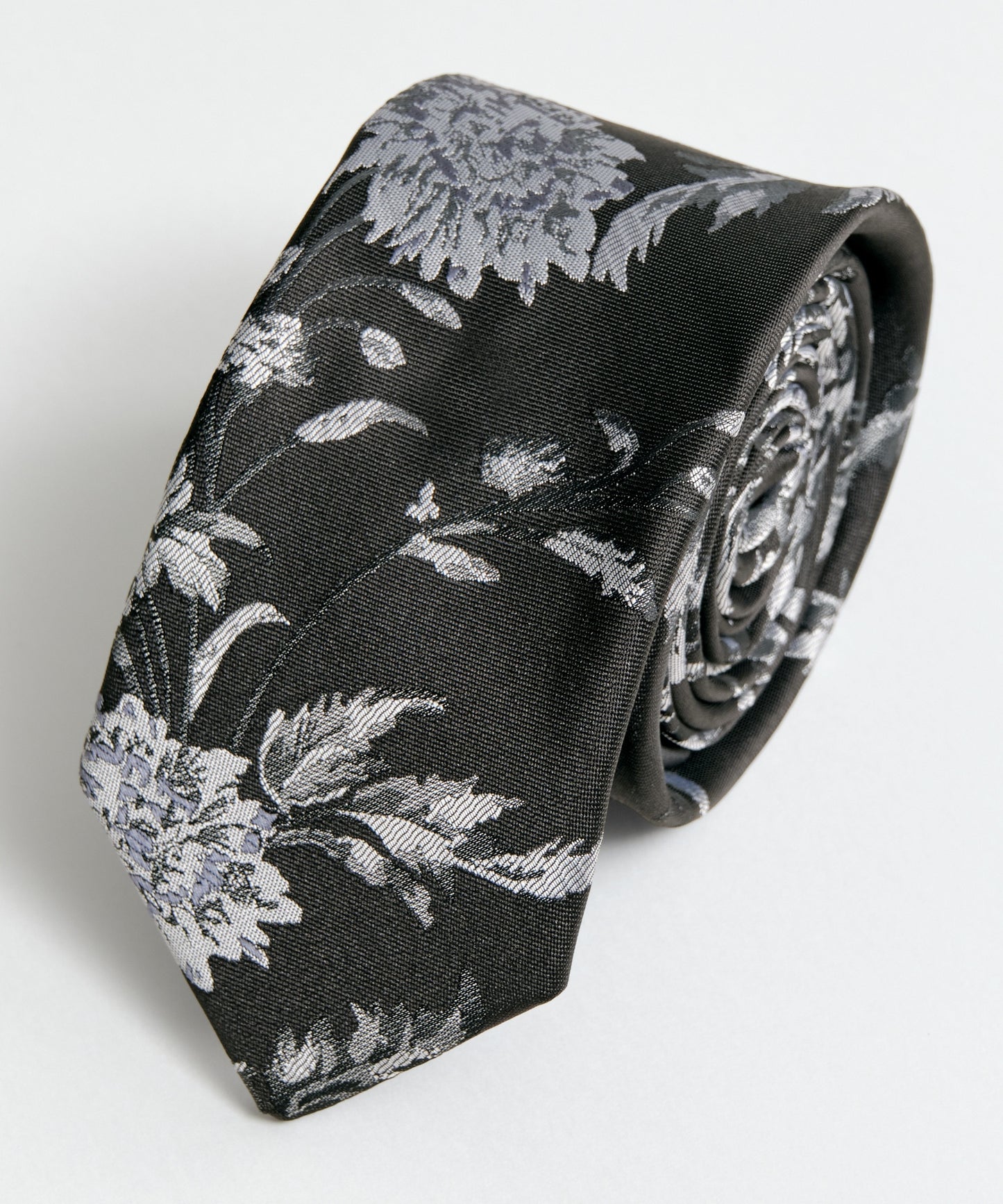 SUI-1998 ネクタイ 7cm ブラック 花柄 ボタニカル 華やか メンズ ネクタイ kkne13