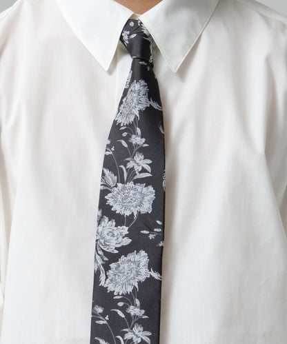 SUI-1998 ネクタイ 7cm ブラック 花柄 ボタニカル 華やか メンズ ネクタイ kkne13