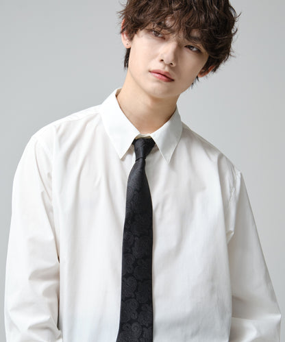 SUI-1998 ネクタイ 7cm ブラック ダークペイズリー シンプル 柄 メンズ ネクタイ kkne15