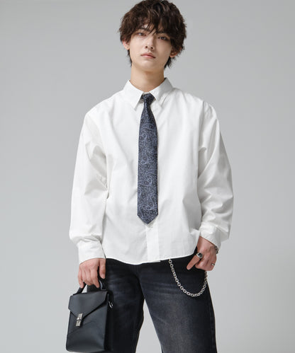 SUI-1998 ネクタイ 7cm ブラック シルバーブルーペイズリー エレガント 柄 メンズ ネクタイ kkne16