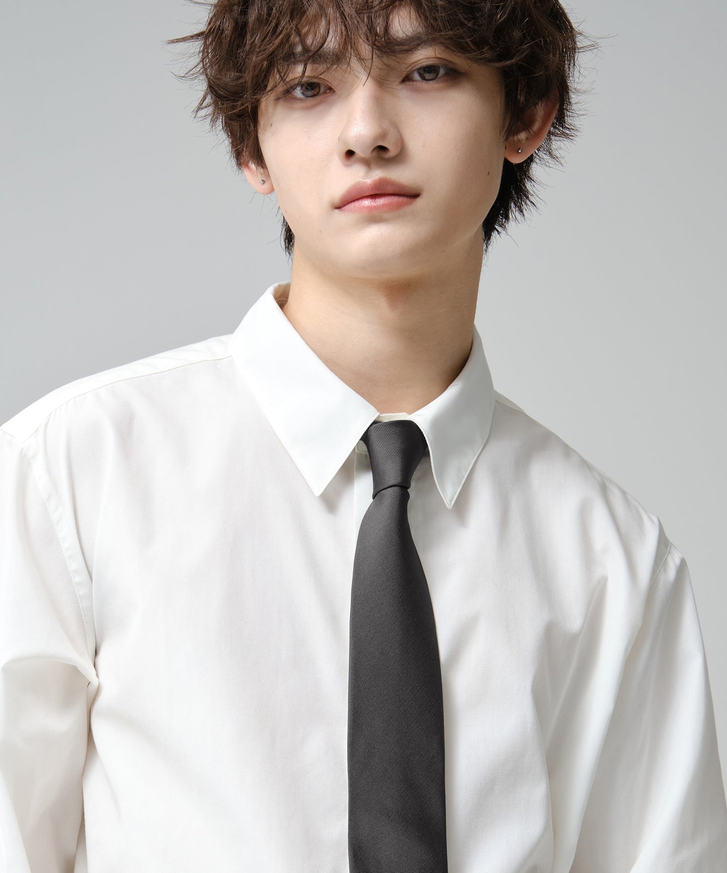 SUI-1998 ネクタイ 7cm チャコールグレー シンプル フォーマル メンズ ネクタイ kkne18