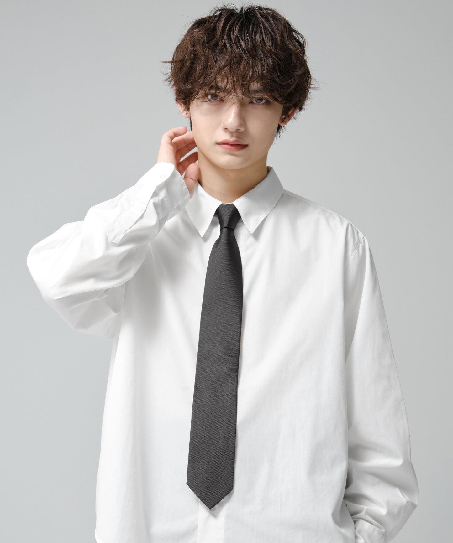 SUI-1998 ネクタイ 7cm チャコールグレー シンプル フォーマル メンズ ネクタイ kkne18