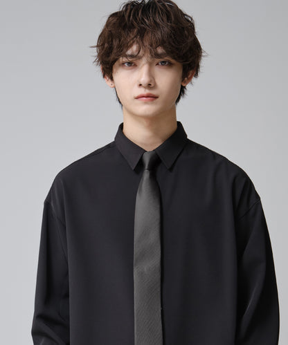 SUI-1998 ネクタイ 7cm チャコールグレー シンプル フォーマル メンズ ネクタイ kkne18