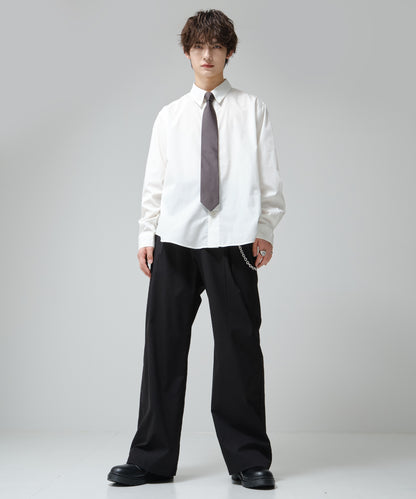 SUI-1998 ネクタイ 7cm チャコールグレー シンプル フォーマル メンズ ネクタイ kkne18