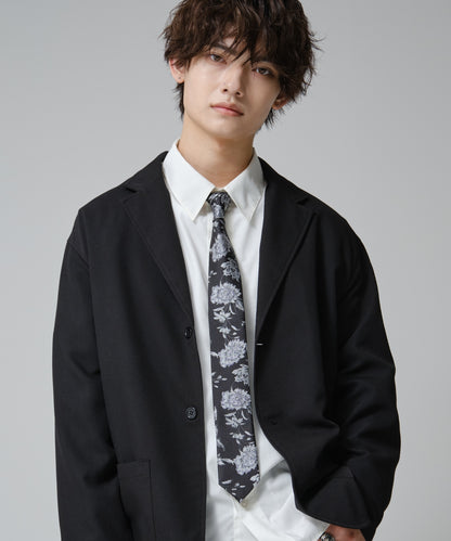 SUI-1998 ネクタイ 6cm ブラック 花柄 ボタニカル 華やか メンズ ネクタイ kkne3