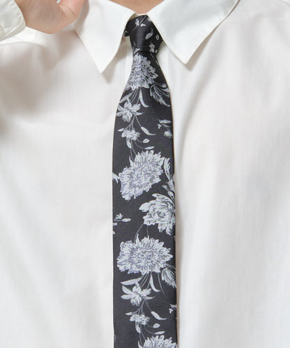 SUI-1998 ネクタイ 6cm ブラック 花柄 ボタニカル 華やか メンズ ネクタイ kkne3