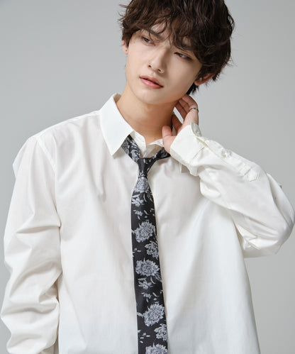 SUI-1998 ネクタイ 6cm ブラック 花柄 ボタニカル 華やか メンズ ネクタイ kkne3