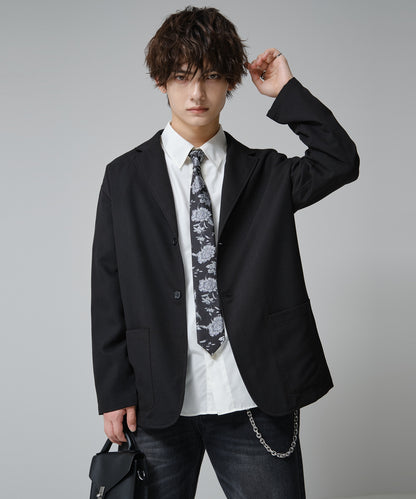 SUI-1998 ネクタイ 6cm ブラック 花柄 ボタニカル 華やか メンズ ネクタイ kkne3