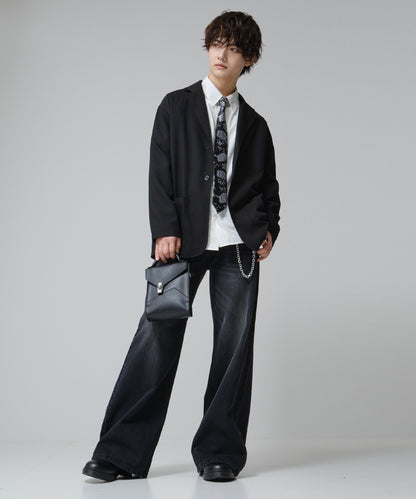 SUI-1998 ネクタイ 6cm ブラック 花柄 ボタニカル 華やか メンズ ネクタイ kkne3