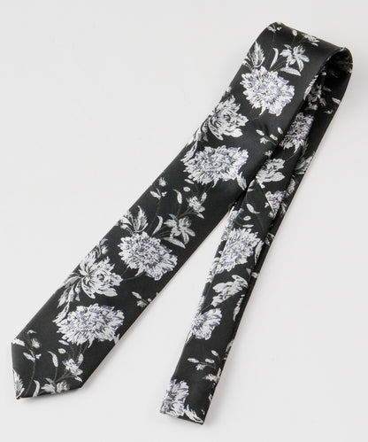 SUI-1998 ネクタイ 6cm ブラック 花柄 ボタニカル 華やか メンズ ネクタイ kkne3