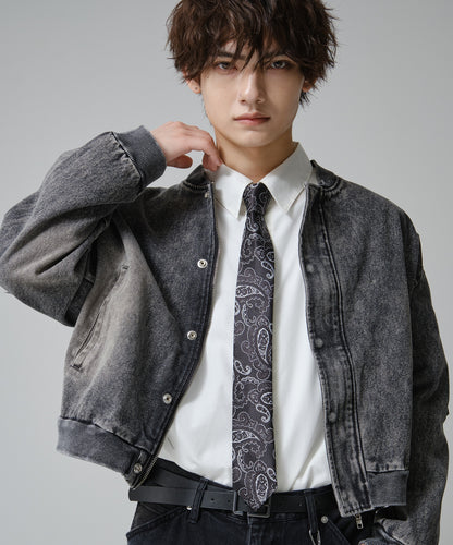 SUI-1998 ネクタイ 6cm ブラック シルバーペイズリー エレガント 柄 メンズ ネクタイ kkne4