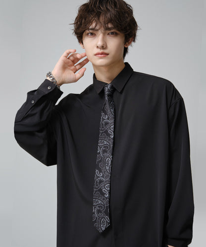 SUI-1998 ネクタイ 6cm ブラック シルバーペイズリー エレガント 柄 メンズ ネクタイ kkne4