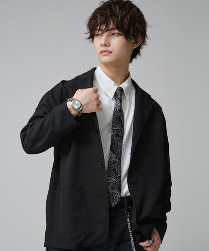 SUI-1998 ネクタイ 6cm ブラック シルバーペイズリー エレガント 柄 メンズ ネクタイ kkne4