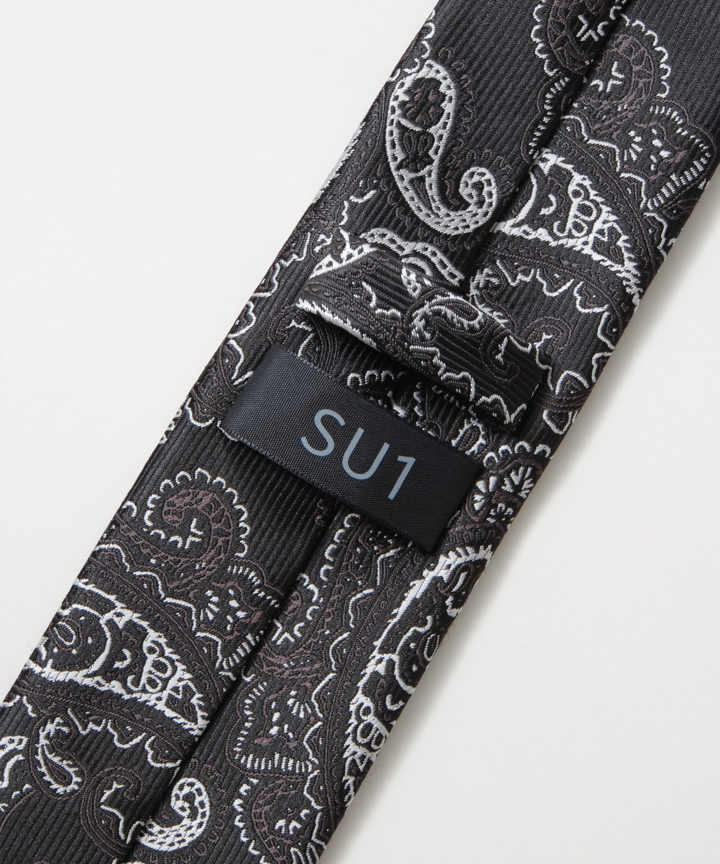SUI-1998 ネクタイ 6cm ブラック シルバーペイズリー エレガント 柄 メンズ ネクタイ kkne4