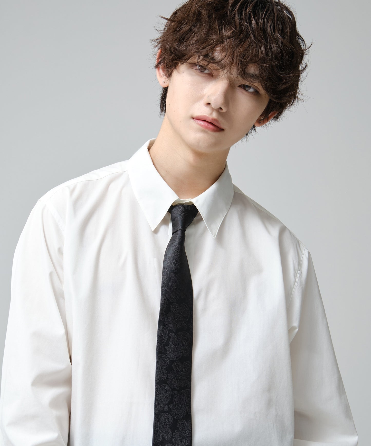 SUI-1998 ネクタイ 6cm ブラック ダークペイズリー シンプル 柄 メンズ ネクタイ kkne5