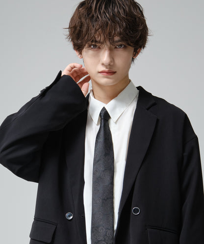 SUI-1998 ネクタイ 6cm ブラック ダークペイズリー シンプル 柄 メンズ ネクタイ kkne5