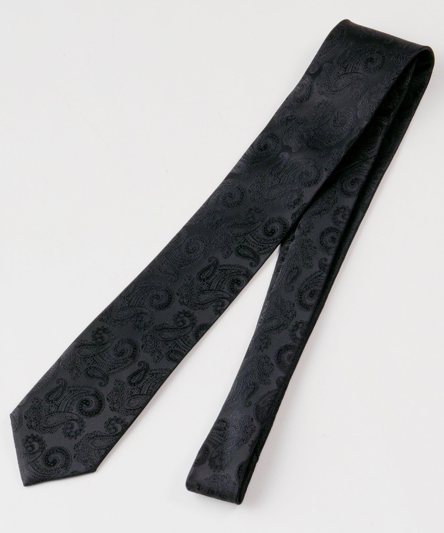 SUI-1998 ネクタイ 6cm ブラック ダークペイズリー シンプル 柄 メンズ ネクタイ kkne5