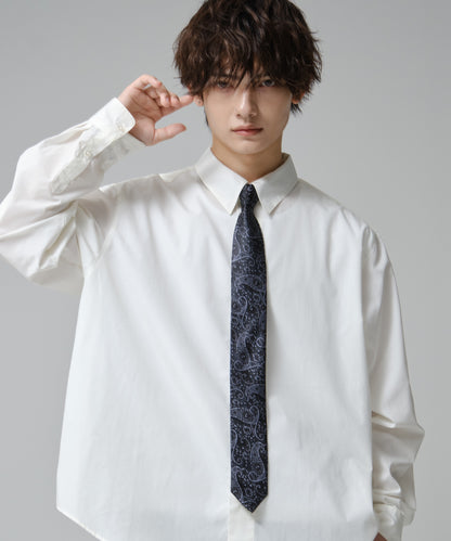 SUI-1998 ネクタイ 6cm ブラック シルバーブルーペイズリー エレガント 柄 メンズ ネクタイ kkne6