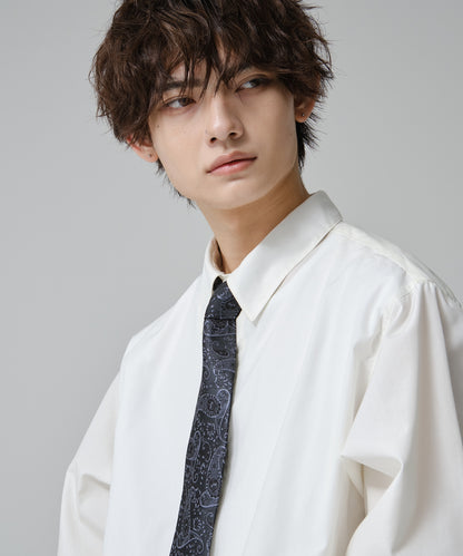 SUI-1998 ネクタイ 6cm ブラック シルバーブルーペイズリー エレガント 柄 メンズ ネクタイ kkne6