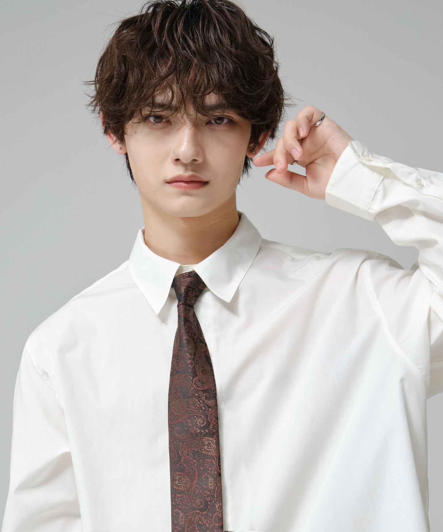 SUI-1998 ネクタイ 6cm ブラック レッドペイズリー 赤茶 エレガント 柄 メンズ ネクタイ kkne7