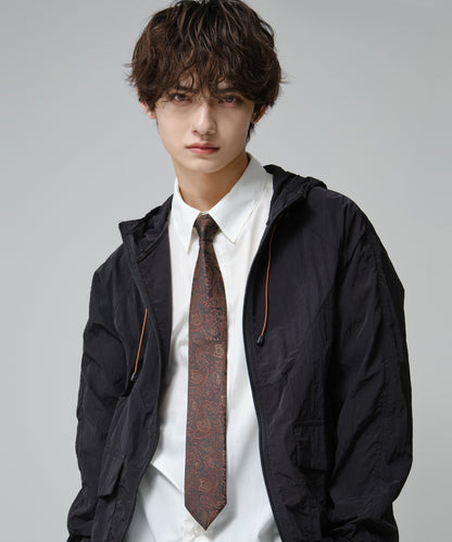 SUI-1998 ネクタイ 6cm ブラック レッドペイズリー 赤茶 エレガント 柄 メンズ ネクタイ kkne7