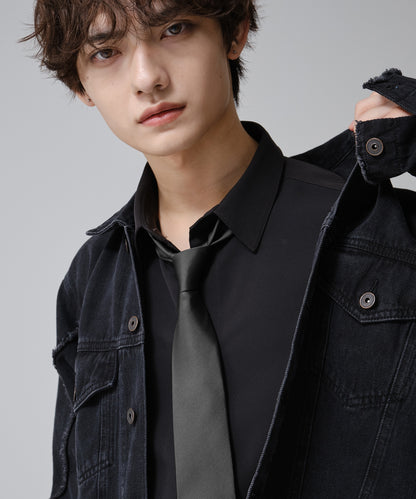 SUI-1998 ネクタイ 6cm チャコールグレー シンプル フォーマル メンズ ネクタイ kkne8