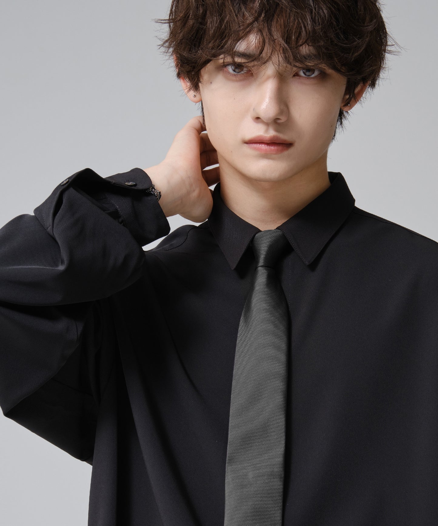 SUI-1998 ネクタイ 6cm チャコールグレー シンプル フォーマル メンズ ネクタイ kkne8