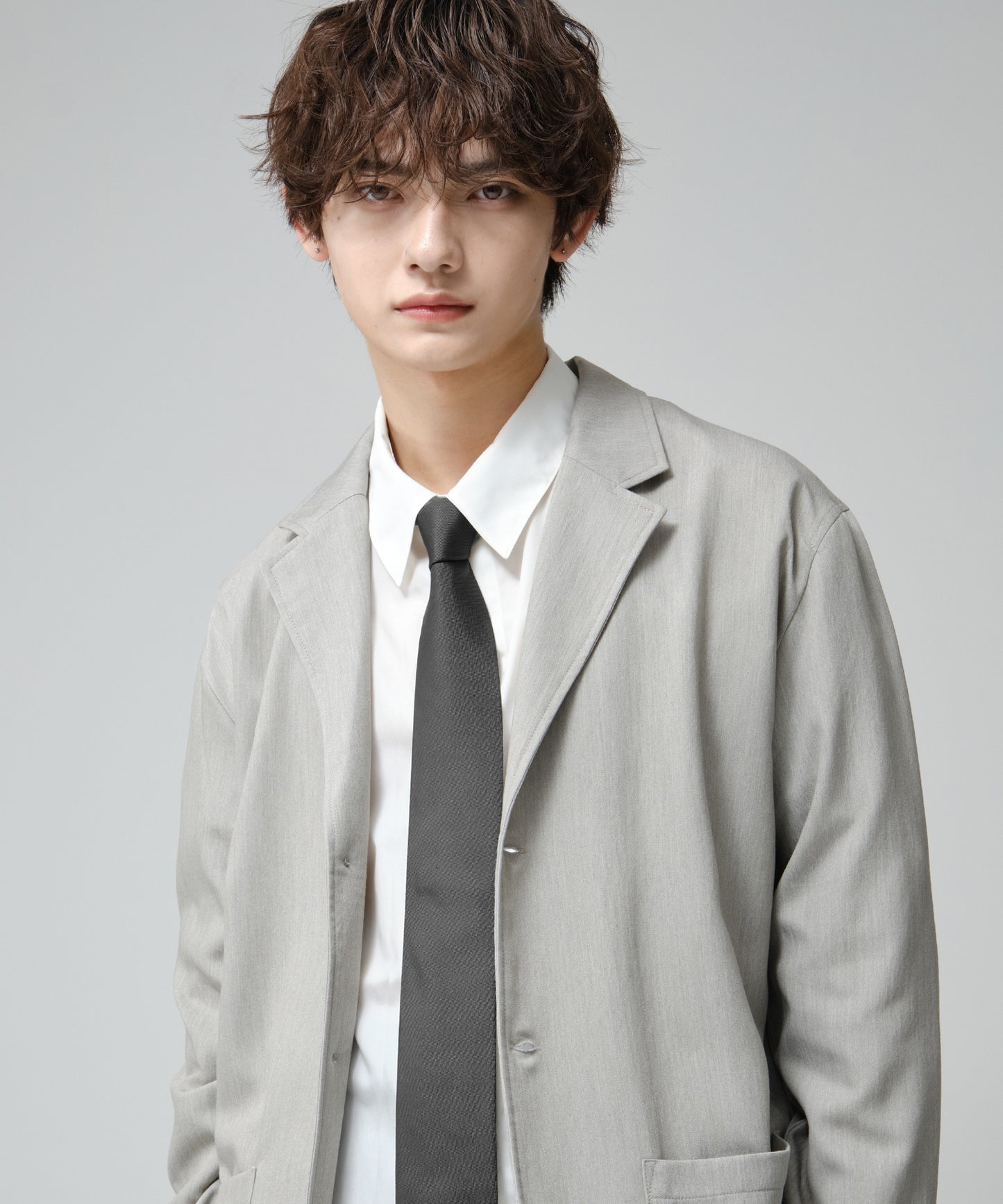 SUI-1998 ネクタイ 6cm チャコールグレー シンプル フォーマル メンズ ネクタイ kkne8