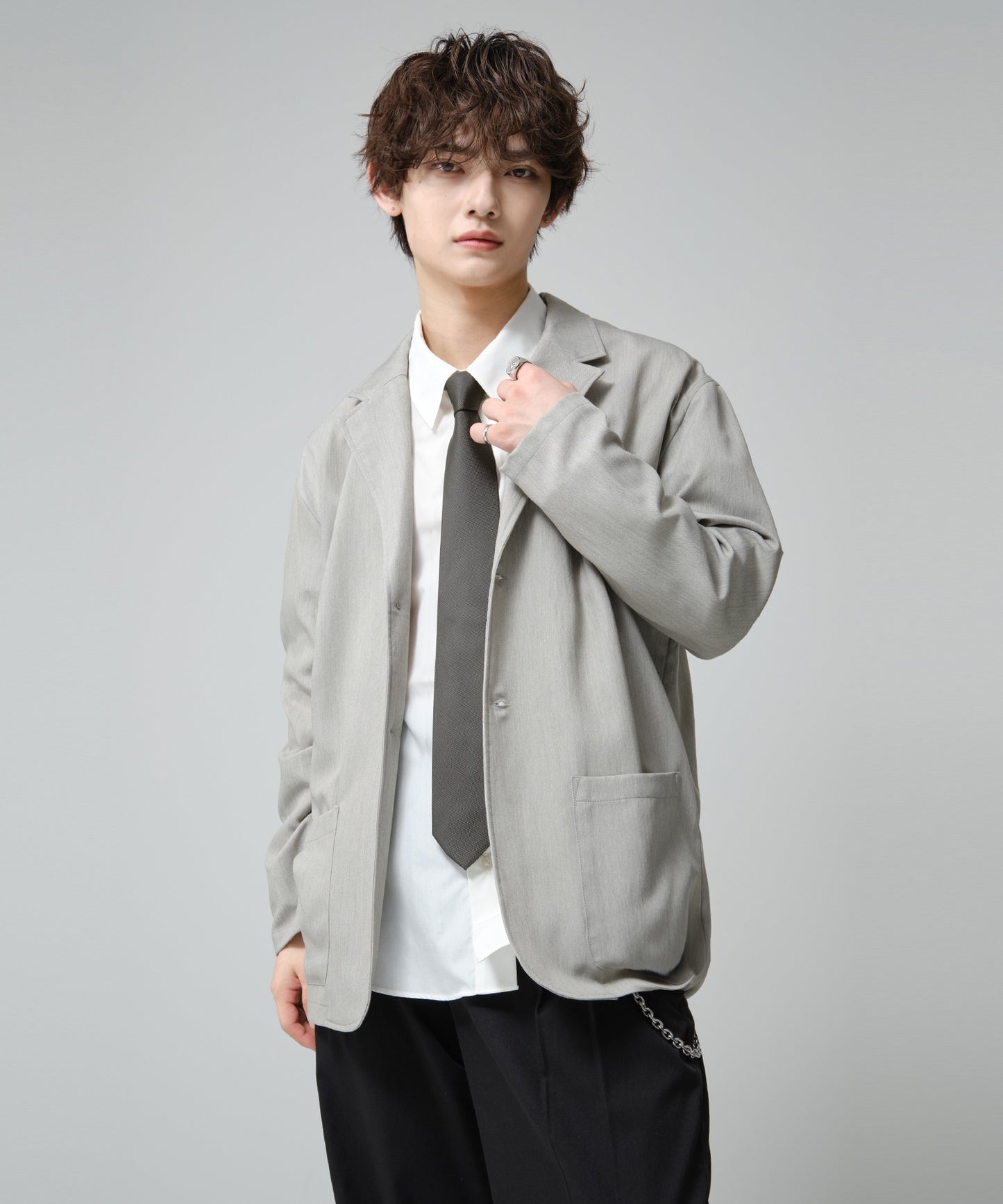 SUI-1998 ネクタイ 6cm チャコールグレー シンプル フォーマル メンズ ネクタイ kkne8