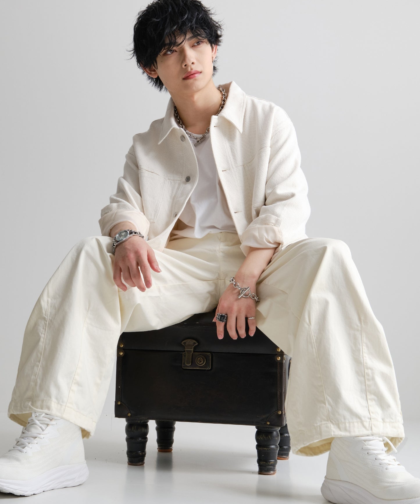 SUI-1998 ブレスレット シンプル あずきチェーン あずき チェーン マンテル シルバー ステンレス 幅1.2cm 極太 メンズ kksb268