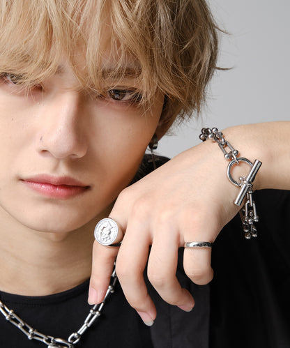 SUI-1998 ブレスレット Uチェーン チェーン マンテル シルバー ステンレス 幅1cm 極太 メンズ kksb272