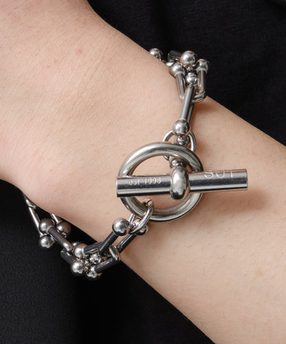 SUI-1998 ブレスレット Uチェーン チェーン マンテル シルバー ステンレス 幅1cm 極太 メンズ kksb272