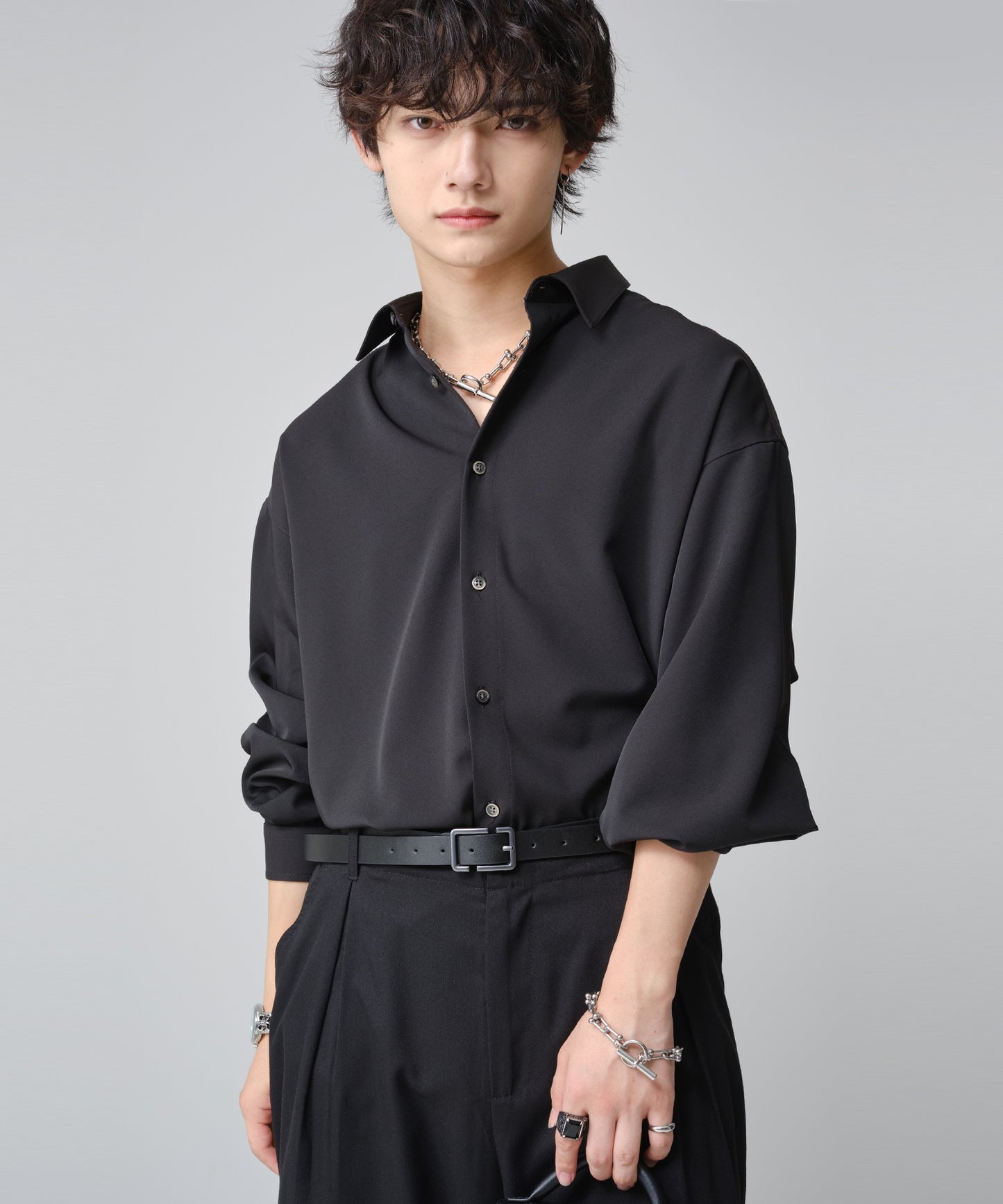 SUI-1998 ブレスレット Uチェーン チェーン マンテル シルバー ステンレス 幅1cm 極太 メンズ kksb272