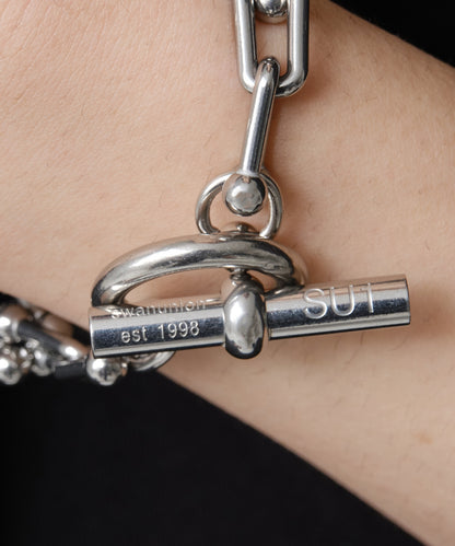 SUI-1998 ブレスレット Uチェーン チェーン マンテル シルバー ステンレス 幅1cm 極太 メンズ kksb272