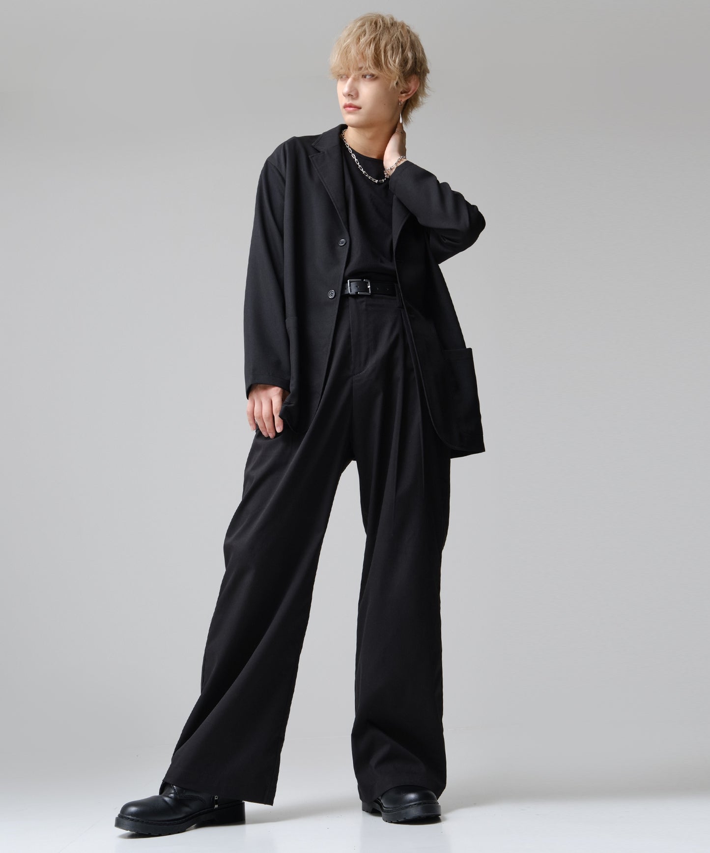 SUI-1998 ブレスレット Uチェーン チェーン マンテル シルバー ステンレス 幅1cm 極太 メンズ kksb272